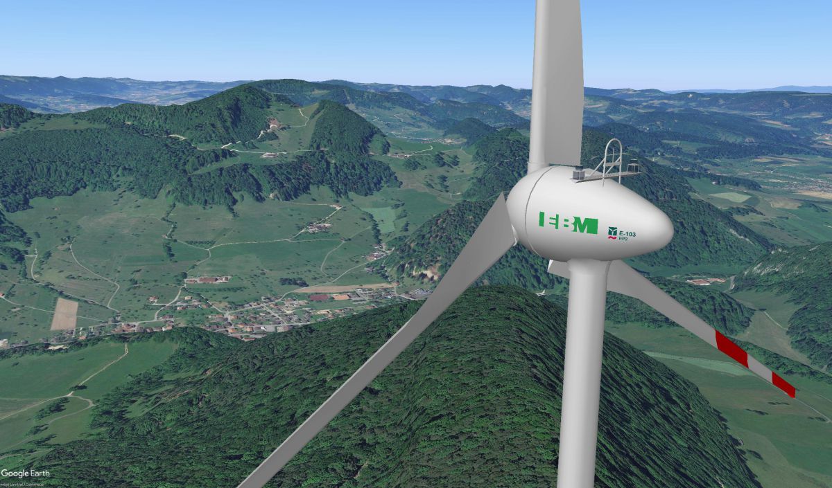 Windpark Meltingerberg: Sicht von WKA 1 nach Erschwil