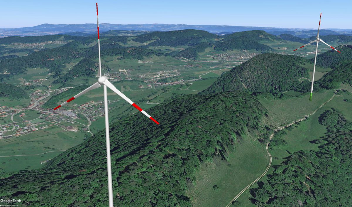 Windpark Meltingerberg: Sicht von WKA 4 nach Meltingen